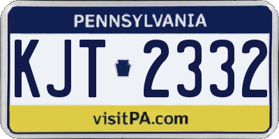 PA license plate KJT2332