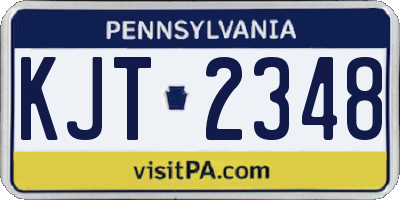 PA license plate KJT2348