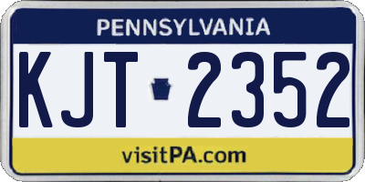 PA license plate KJT2352