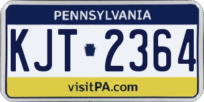 PA license plate KJT2364