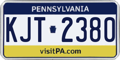PA license plate KJT2380