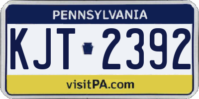 PA license plate KJT2392