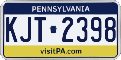 PA license plate KJT2398