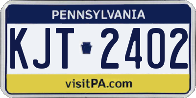 PA license plate KJT2402
