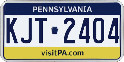 PA license plate KJT2404