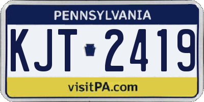 PA license plate KJT2419