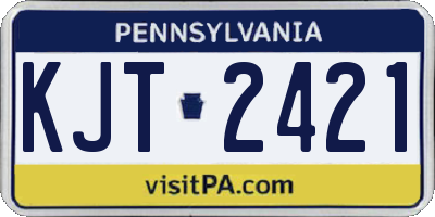 PA license plate KJT2421