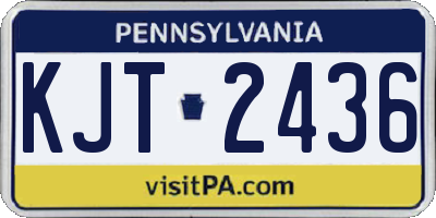 PA license plate KJT2436