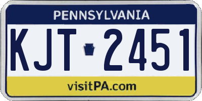 PA license plate KJT2451