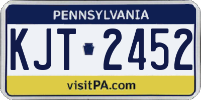 PA license plate KJT2452