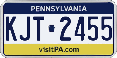 PA license plate KJT2455