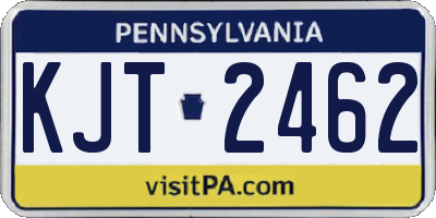PA license plate KJT2462