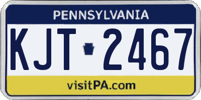 PA license plate KJT2467