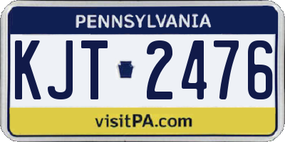 PA license plate KJT2476