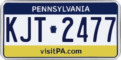 PA license plate KJT2477