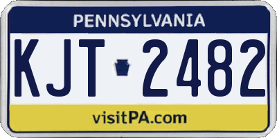 PA license plate KJT2482