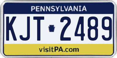 PA license plate KJT2489