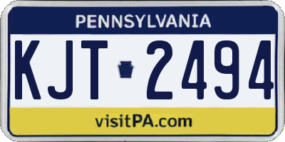PA license plate KJT2494