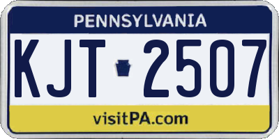PA license plate KJT2507