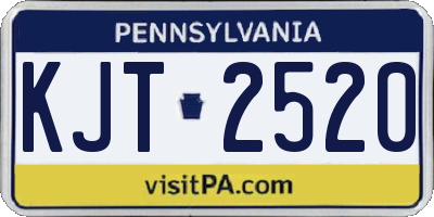 PA license plate KJT2520