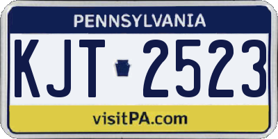 PA license plate KJT2523