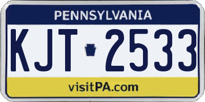 PA license plate KJT2533