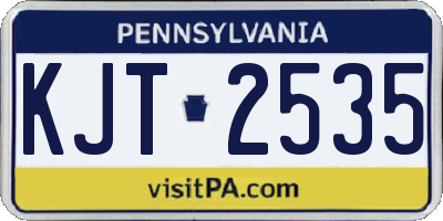 PA license plate KJT2535