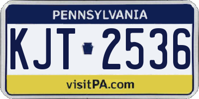 PA license plate KJT2536