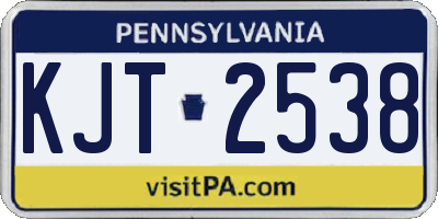 PA license plate KJT2538