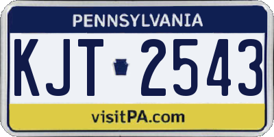 PA license plate KJT2543
