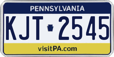 PA license plate KJT2545