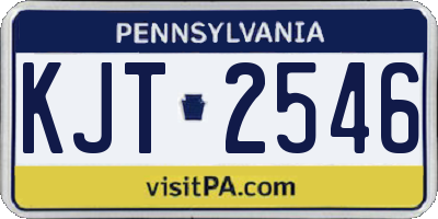 PA license plate KJT2546