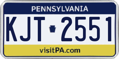 PA license plate KJT2551