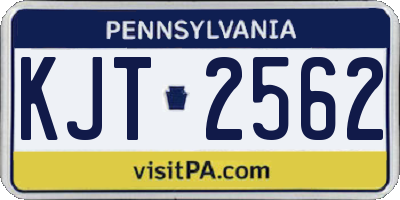 PA license plate KJT2562