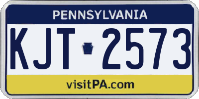 PA license plate KJT2573
