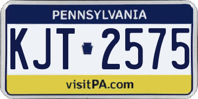 PA license plate KJT2575