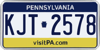 PA license plate KJT2578