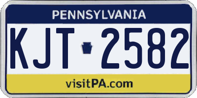 PA license plate KJT2582