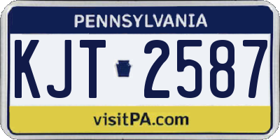 PA license plate KJT2587