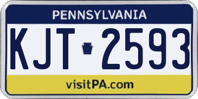 PA license plate KJT2593