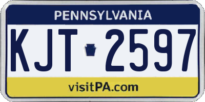 PA license plate KJT2597