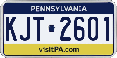 PA license plate KJT2601