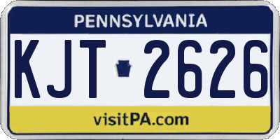 PA license plate KJT2626
