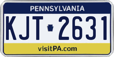 PA license plate KJT2631