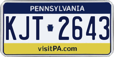 PA license plate KJT2643