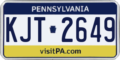 PA license plate KJT2649
