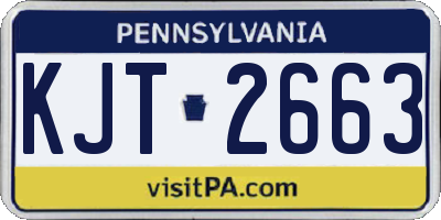 PA license plate KJT2663