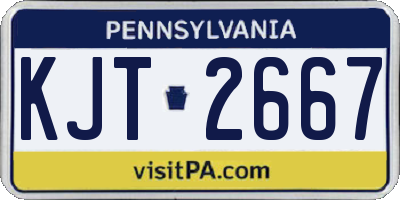 PA license plate KJT2667