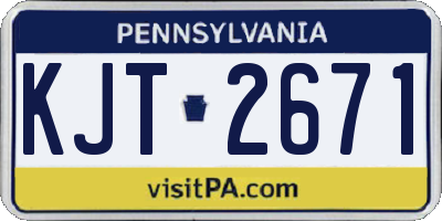 PA license plate KJT2671