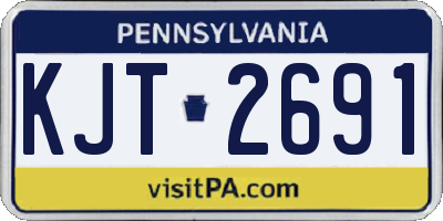 PA license plate KJT2691